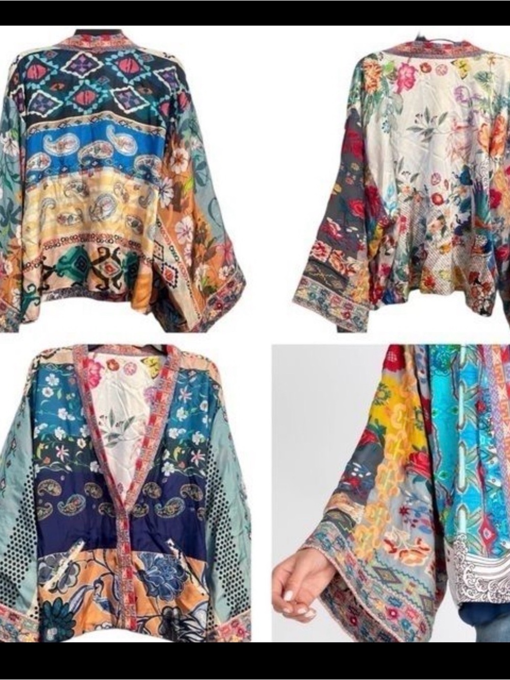 Johnny Was 100% silk REVERSIBLE kimono! Beautiful! One size. S-XL - Picture 4 of 5